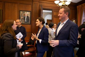 A photo of the workshop participants greeting each other